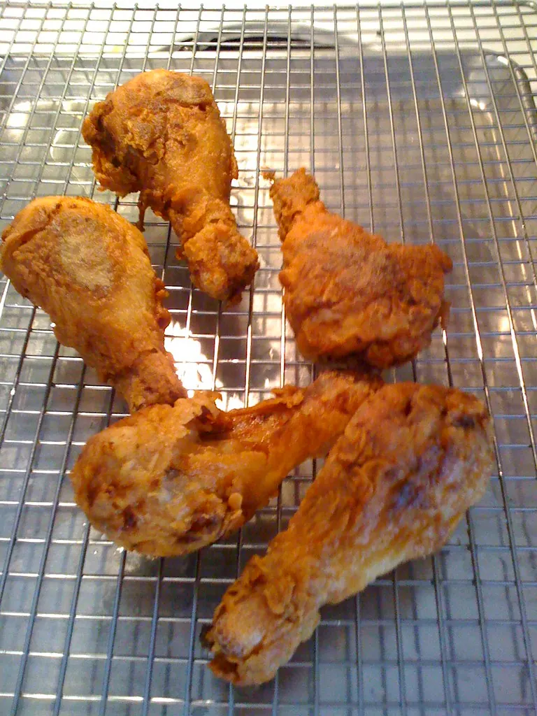 Chicken wings on a rack