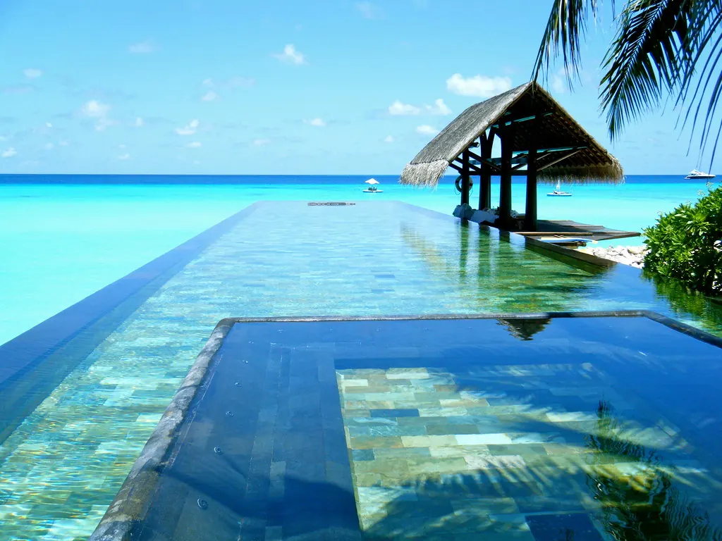 A pavilion set over still water