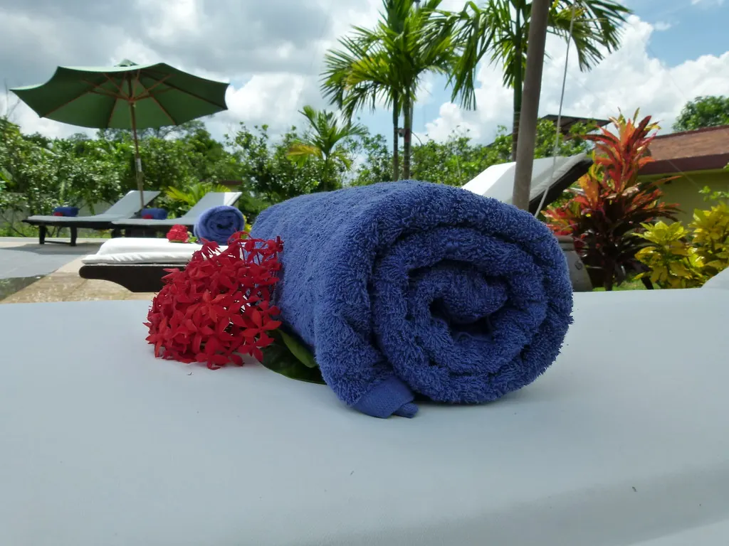 Warm towels by the pool